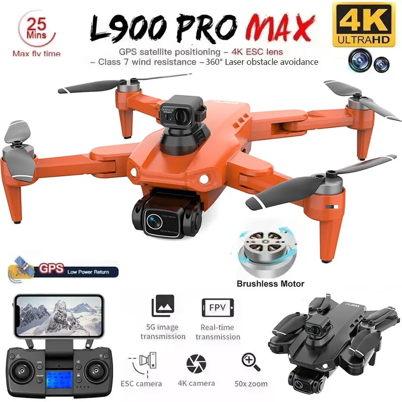 Drone Rc Plegable - L900 Pro MAX GPS-Drohne 4K Professionelle