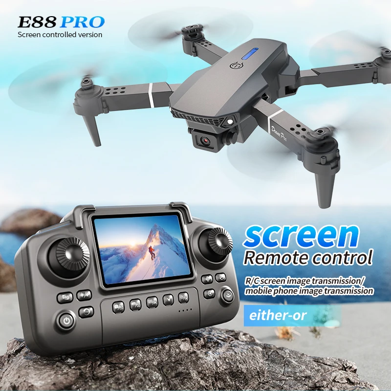 Drone Rc Plegable - Professionelle E88 PRO Drohne mit Bildschirm