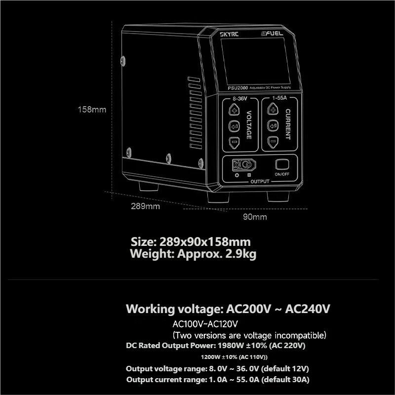SKYRC PSU2000 1980W Einstellba – Drone Rc Drone Bewertung und Preis