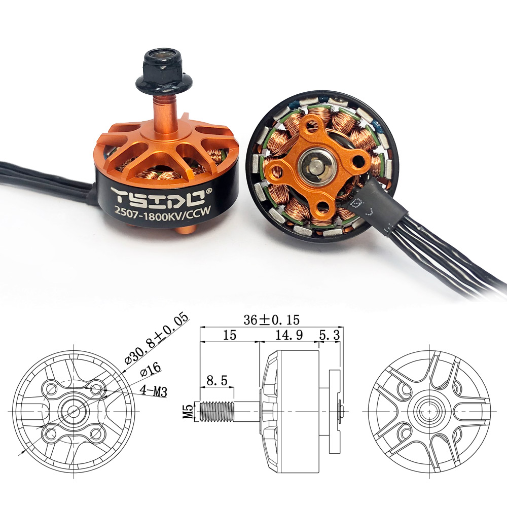 YSIDO 2507 1800KV 3-6S Bürsten – Drone Frame 5 Inch Bewertung und Preis
